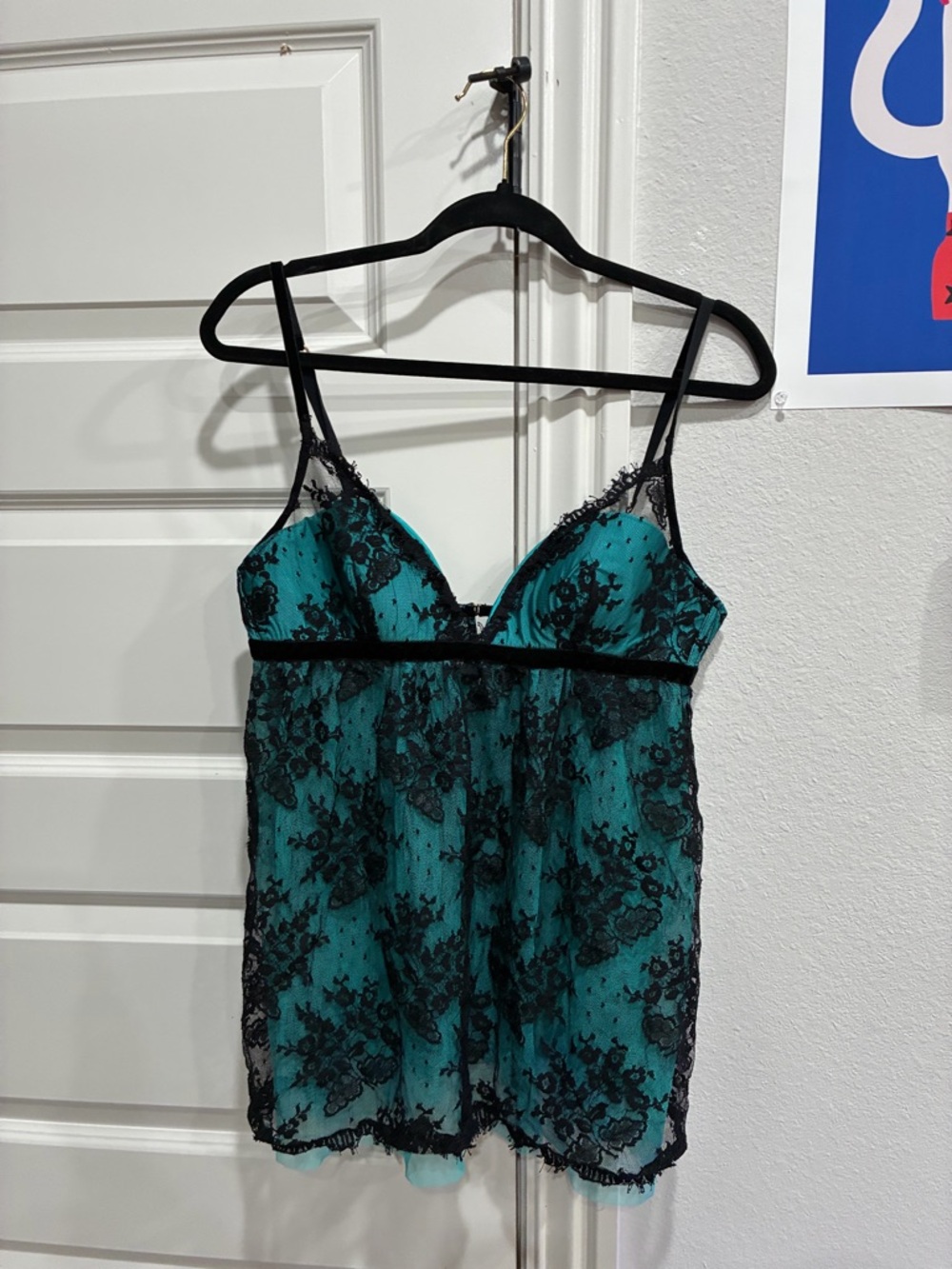 Victoria's Secret Teal and Black Lace Bra
